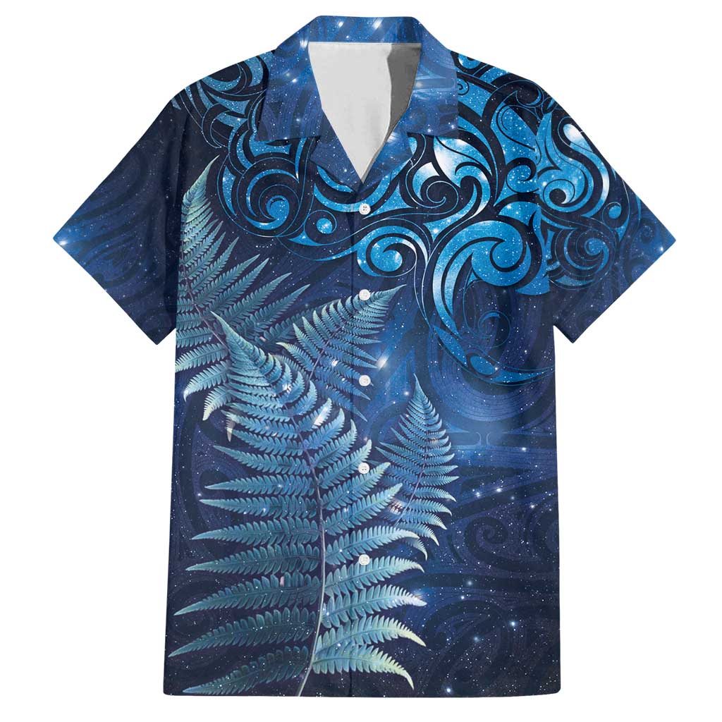 Matariki New Zealand Maori Silver Fern Family Matching Long Sleeve Bodycon Dress and Hawaiian Shirt Galaxy Blue Sky Style