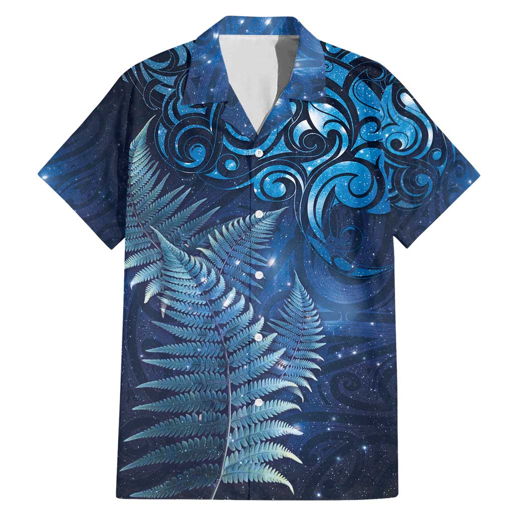 Matariki New Zealand Maori Silver Fern Family Matching Mermaid Dress and Hawaiian Shirt Galaxy Blue Sky Style