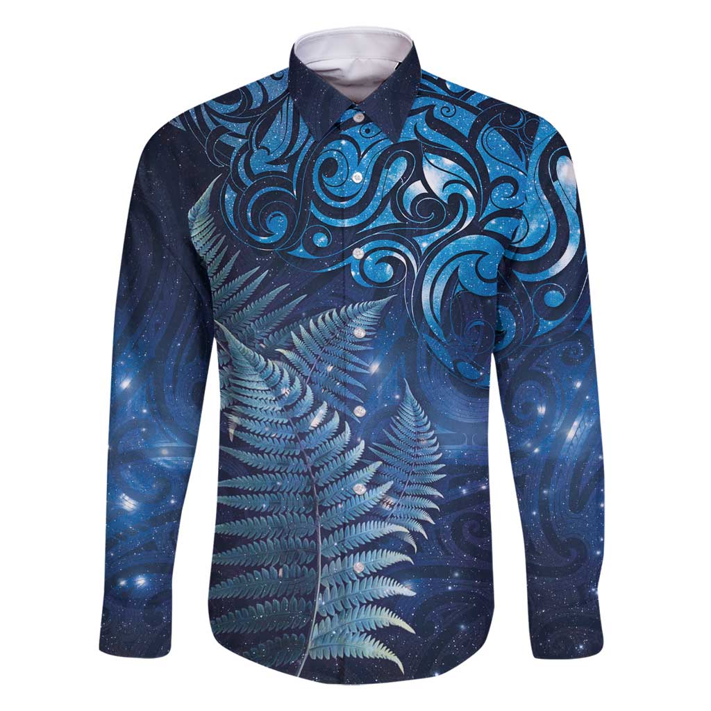 Matariki New Zealand Maori Silver Fern Family Matching Mermaid Dress and Hawaiian Shirt Galaxy Blue Sky Style