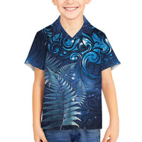Matariki New Zealand Maori Silver Fern Family Matching Puletasi and Hawaiian Shirt Galaxy Blue Sky Style