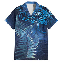 Matariki New Zealand Maori Silver Fern Family Matching Short Sleeve Bodycon Dress and Hawaiian Shirt Galaxy Blue Sky Style