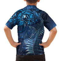 Matariki New Zealand Maori Silver Fern Family Matching Summer Maxi Dress and Hawaiian Shirt Galaxy Blue Sky Style