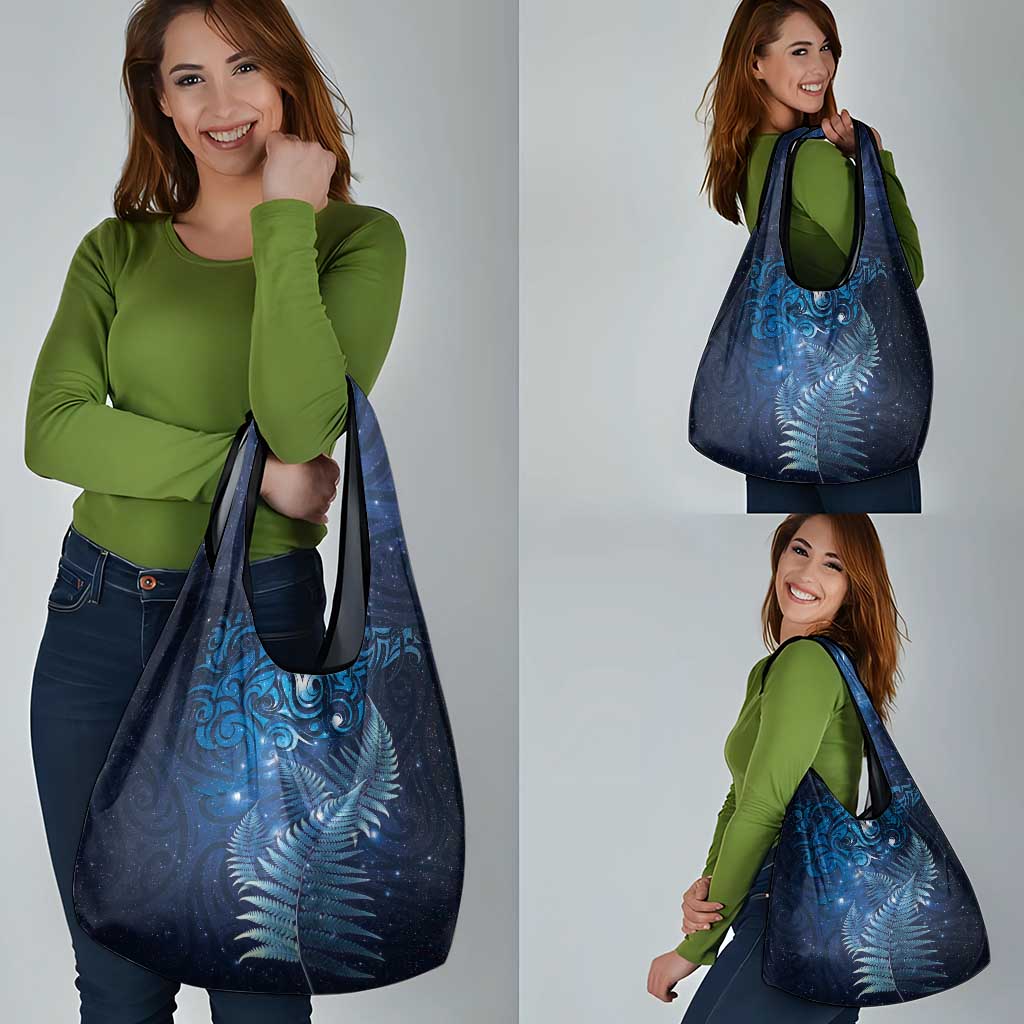 Matariki New Zealand Maori Silver Fern Grocery Bag Galaxy Blue Sky Style
