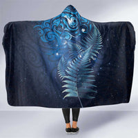 Matariki New Zealand Maori Silver Fern Hooded Blanket Galaxy Blue Sky Style