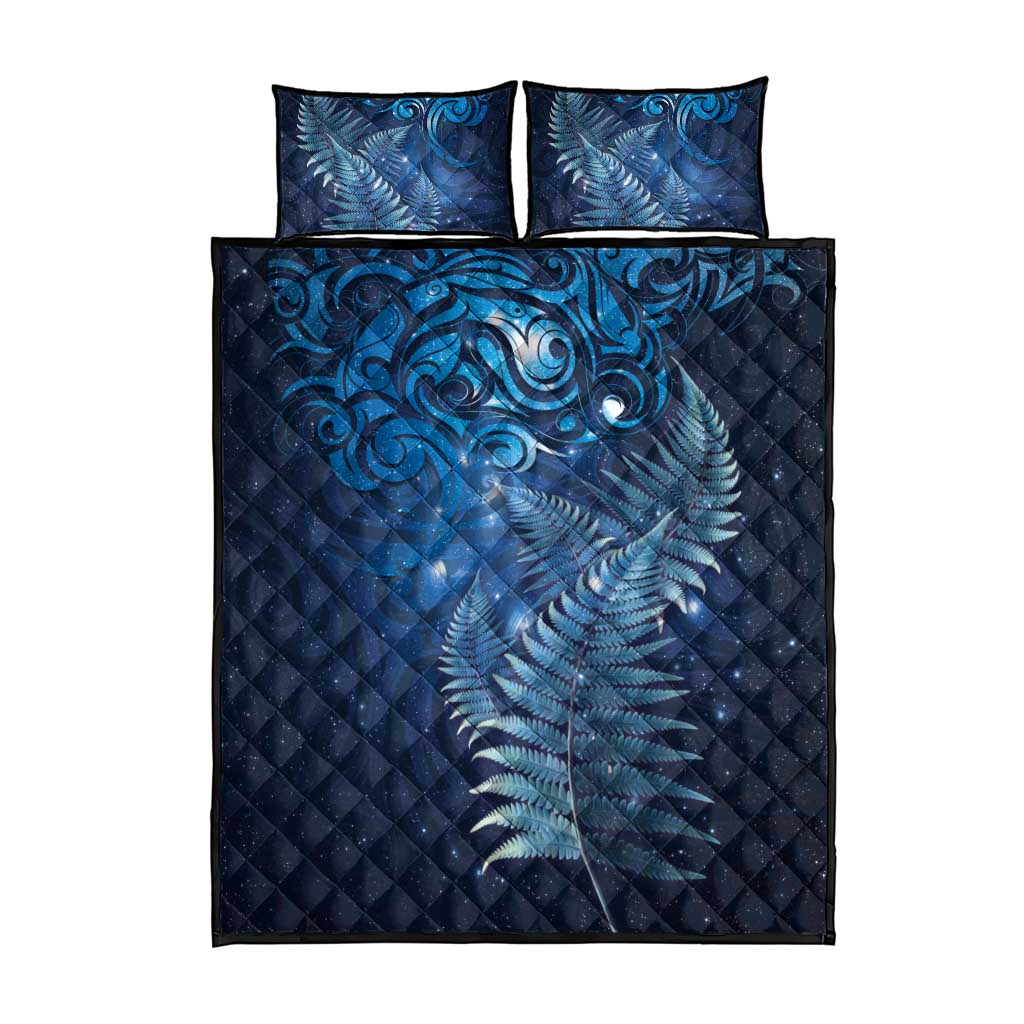 Matariki New Zealand Maori Silver Fern Quilt Bed Set Galaxy Blue Sky Style