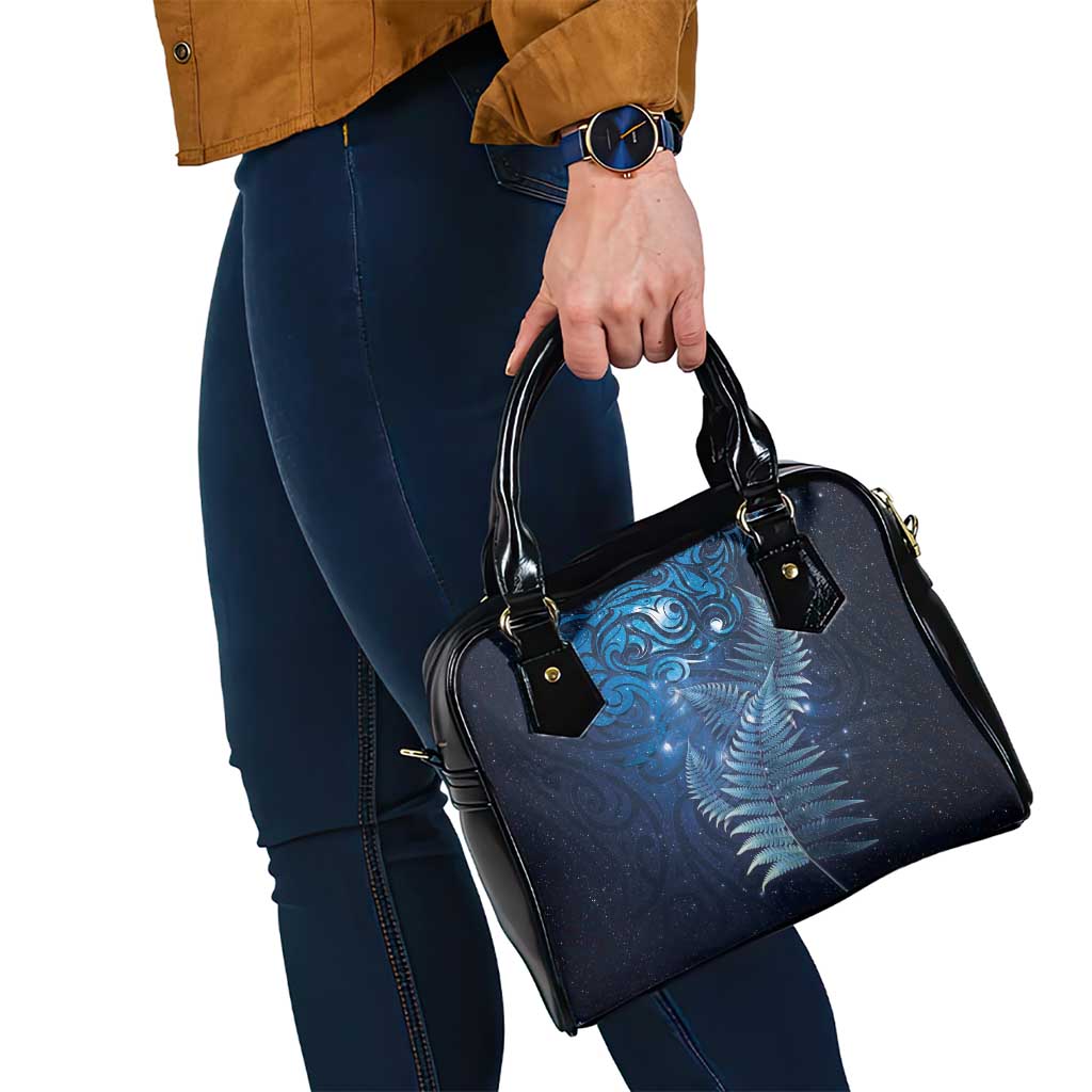 Matariki New Zealand Maori Silver Fern Shoulder Handbag Galaxy Blue Sky Style LT03 - Polynesian Pride