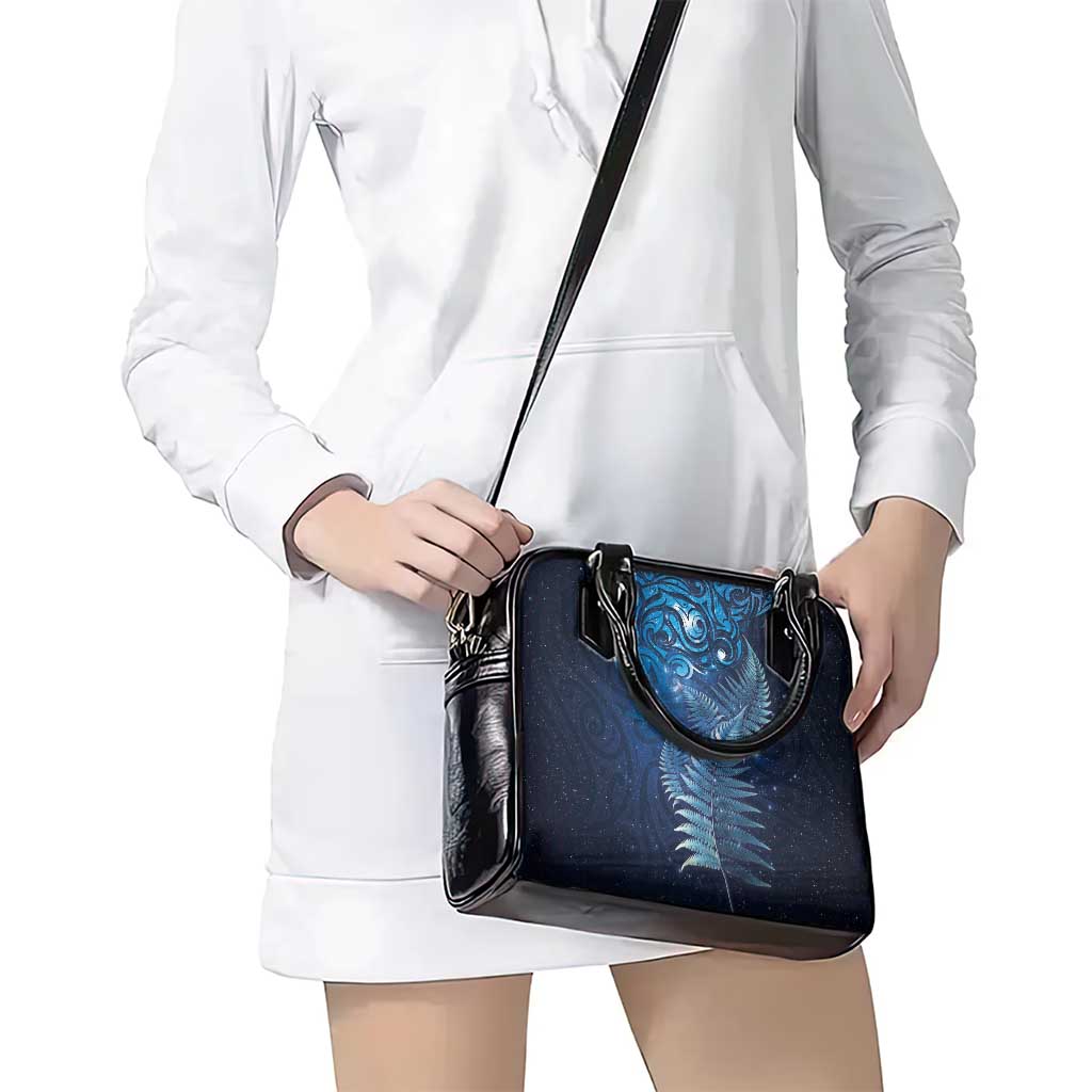 Matariki New Zealand Maori Silver Fern Shoulder Handbag Galaxy Blue Sky Style LT03 - Polynesian Pride