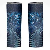 Matariki New Zealand Maori Silver Fern Skinny Tumbler Galaxy Blue Sky Style