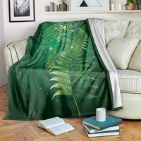 Matariki New Zealand Maori Silver Fern Blanket Galaxy Green Sky Style LT03 Green - Polynesian Pride