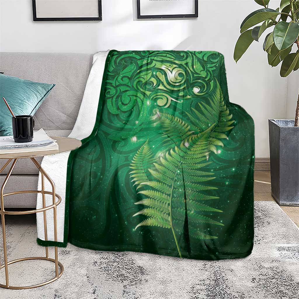 Matariki New Zealand Maori Silver Fern Blanket Galaxy Green Sky Style LT03 - Polynesian Pride