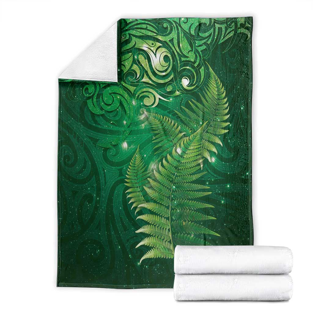 Matariki New Zealand Maori Silver Fern Blanket Galaxy Green Sky Style LT03 - Polynesian Pride