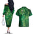 Matariki New Zealand Maori Silver Fern Couples Matching Off The Shoulder Long Sleeve Dress and Hawaiian Shirt Galaxy Green Sky Style