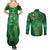Matariki New Zealand Maori Silver Fern Couples Matching Summer Maxi Dress and Long Sleeve Button Shirt Galaxy Green Sky Style