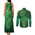 Matariki New Zealand Maori Silver Fern Couples Matching Tank Maxi Dress and Long Sleeve Button Shirt Galaxy Green Sky Style