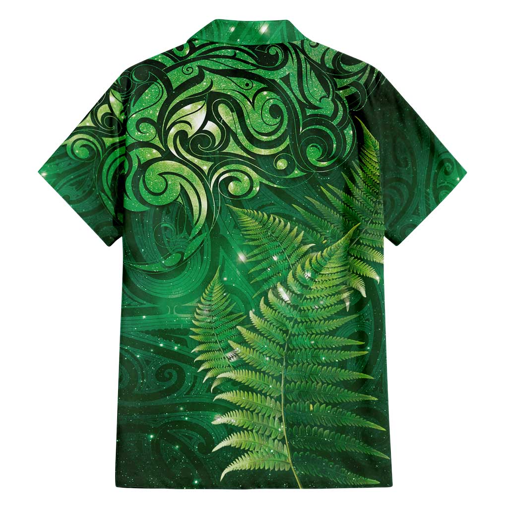 Matariki New Zealand Maori Silver Fern Family Matching Long Sleeve Bodycon Dress and Hawaiian Shirt Galaxy Green Sky Style