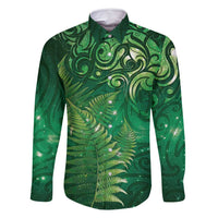 Matariki New Zealand Maori Silver Fern Family Matching Mermaid Dress and Hawaiian Shirt Galaxy Green Sky Style