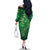 Matariki New Zealand Maori Silver Fern Family Matching Off The Shoulder Long Sleeve Dress and Hawaiian Shirt Galaxy Green Sky Style