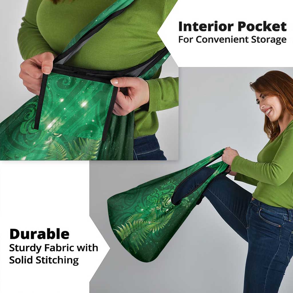 Matariki New Zealand Maori Silver Fern Grocery Bag Galaxy Green Sky Style