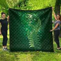 Matariki New Zealand Maori Silver Fern Quilt Galaxy Green Sky Style