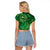 Matariki New Zealand Maori Silver Fern Raglan Cropped T Shirt Galaxy Green Sky Style
