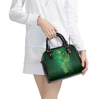 Matariki New Zealand Maori Silver Fern Shoulder Handbag Galaxy Green Sky Style