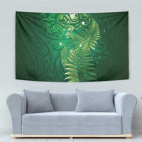 Matariki New Zealand Maori Silver Fern Tapestry Galaxy Green Sky Style