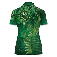 Matariki New Zealand Maori Silver Fern Women Polo Shirt Galaxy Green Sky Style
