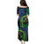 New Zealand Matariki Fern Frond Koru Family Matching Puletasi and Hawaiian Shirt with Galaxy Blue Sky and Green Paua Shell Art
