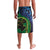 New Zealand Matariki Fern Frond Koru Lavalava with Galaxy Blue Sky and Green Paua Shell Art