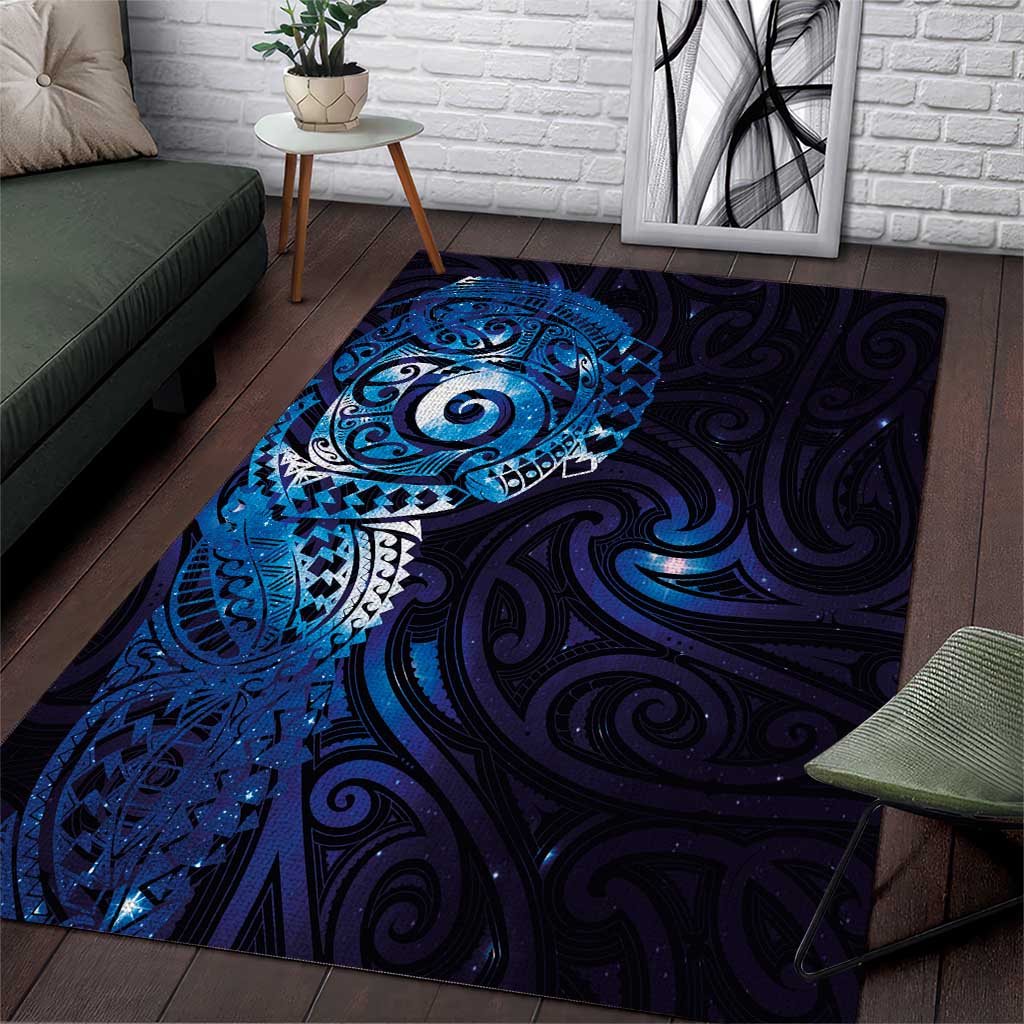 Matariki New Zealand Maori Koru Art Tattoo Area Rug New Year Galaxy Blue Sky Style