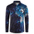 Matariki New Zealand Maori Koru Art Tattoo Button Sweatshirt New Year Galaxy Blue Sky Style