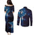 Matariki New Zealand Maori Koru Art Tattoo Couples Matching Puletasi and Long Sleeve Button Shirt New Year Galaxy Blue Sky Style