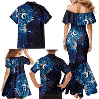 Matariki New Zealand Maori Koru Art Tattoo Family Matching Mermaid Dress and Hawaiian Shirt New Year Galaxy Blue Sky Style