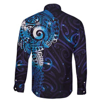 Matariki New Zealand Maori Koru Art Tattoo Family Matching Off Shoulder Short Dress and Hawaiian Shirt New Year Galaxy Blue Sky Style