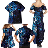 Matariki New Zealand Maori Koru Art Tattoo Family Matching Summer Maxi Dress and Hawaiian Shirt New Year Galaxy Blue Sky Style