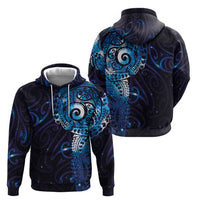 Matariki New Zealand Maori Koru Art Tattoo Hoodie New Year Galaxy Blue Sky Style