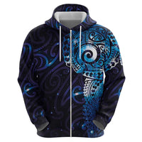 Matariki New Zealand Maori Koru Art Tattoo Hoodie New Year Galaxy Blue Sky Style