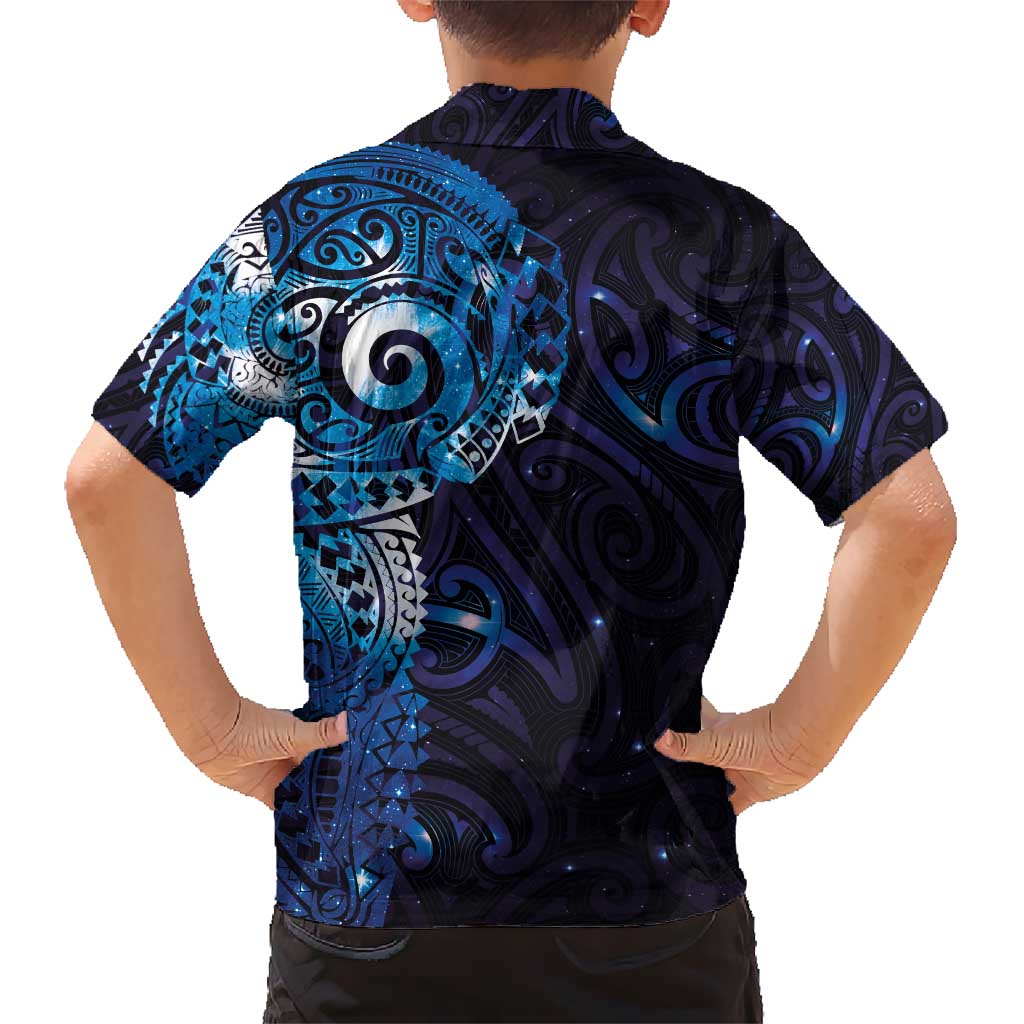 Matariki New Zealand Maori Koru Art Tattoo Kid Hawaiian Shirt New Year Galaxy Blue Sky Style