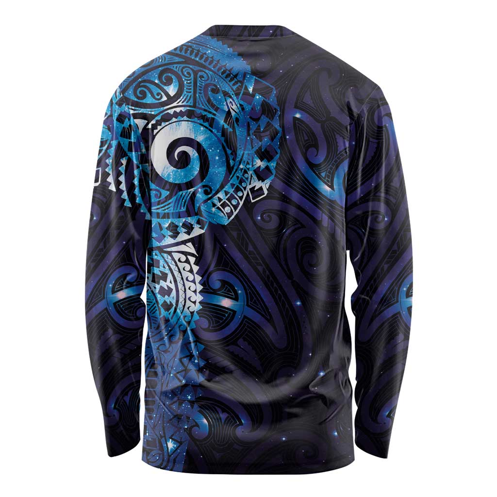 Matariki New Zealand Maori Koru Art Tattoo Long Sleeve Shirt New Year Galaxy Blue Sky Style