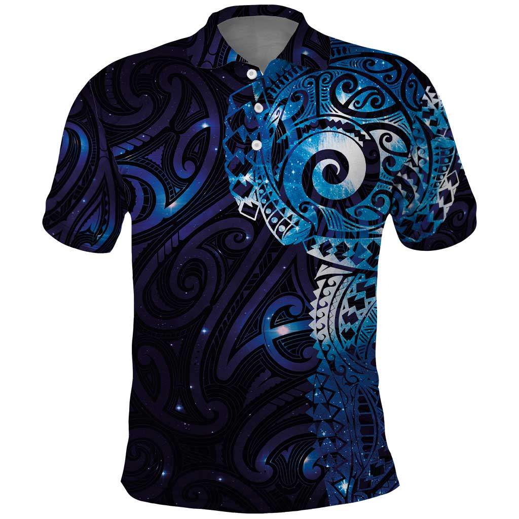 Matariki New Zealand Maori Koru Art Tattoo Polo Shirt New Year Galaxy Blue Sky Style