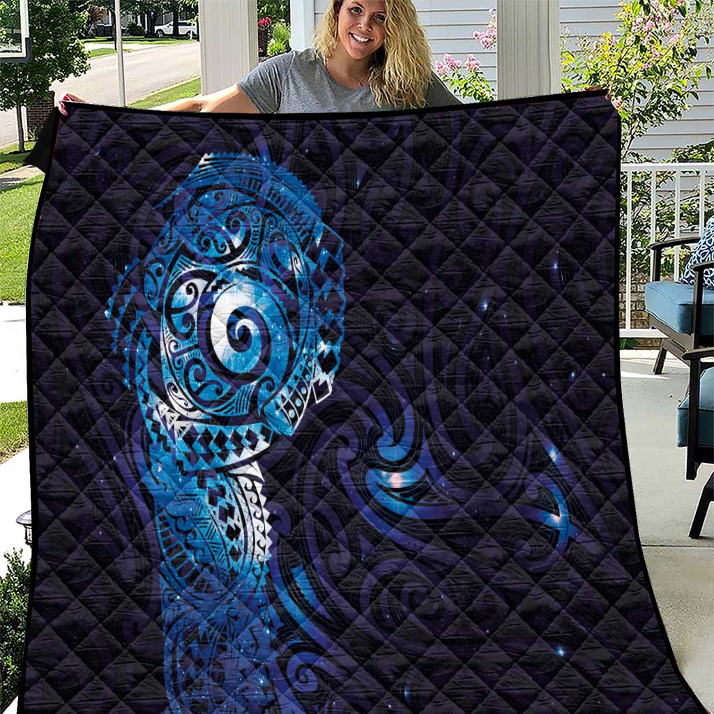 Matariki New Zealand Maori Koru Art Tattoo Quilt New Year Galaxy Blue Sky Style