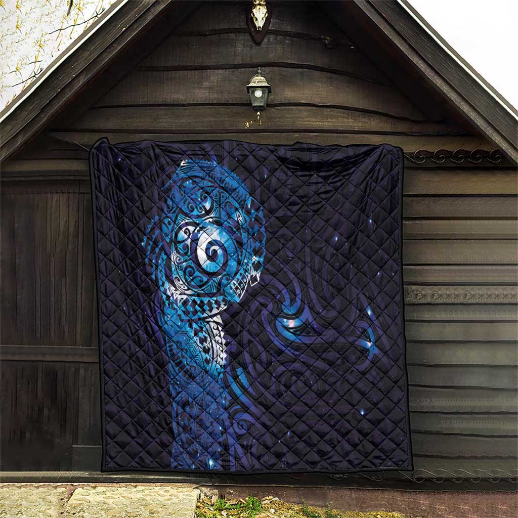 Matariki New Zealand Maori Koru Art Tattoo Quilt New Year Galaxy Blue Sky Style