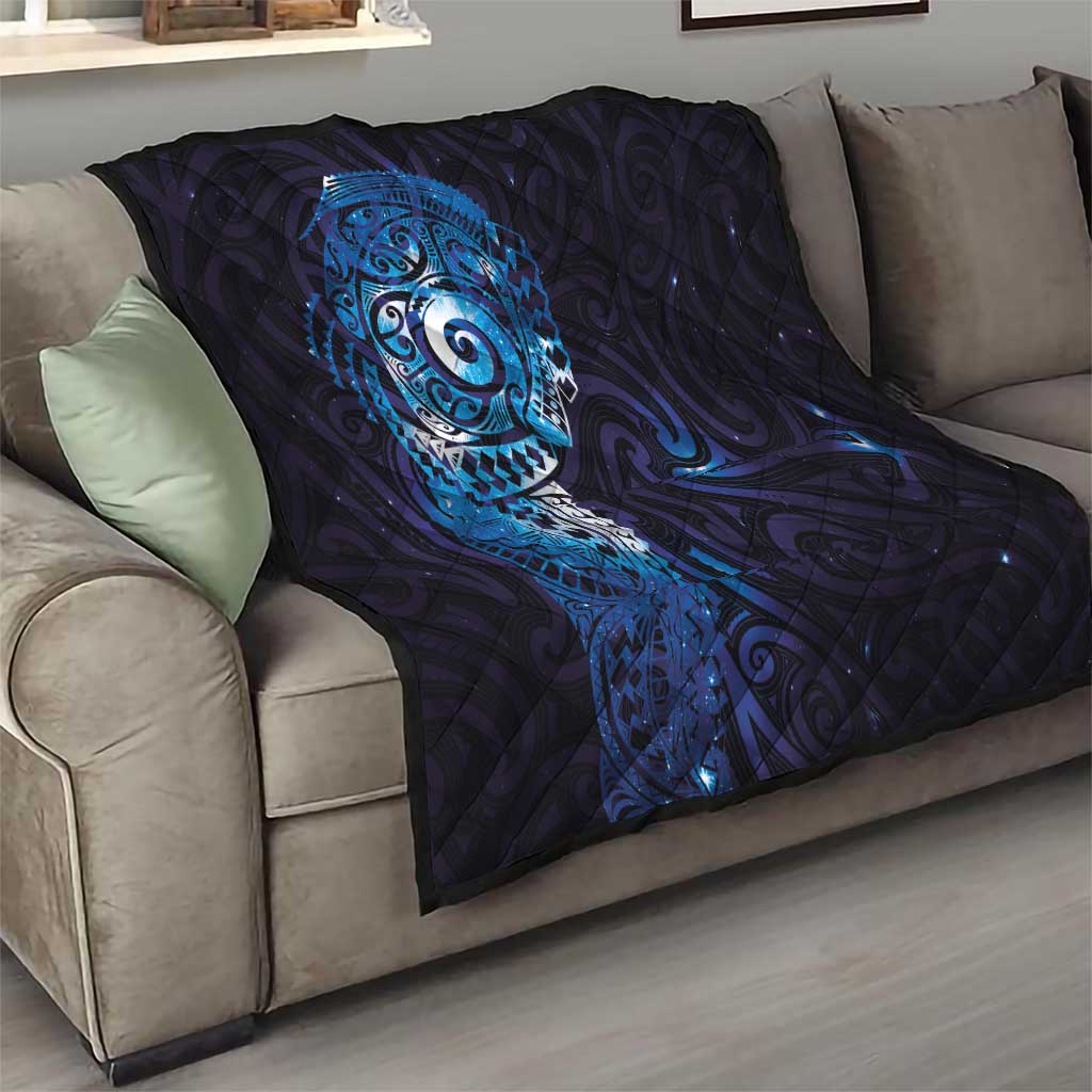 Matariki New Zealand Maori Koru Art Tattoo Quilt New Year Galaxy Blue Sky Style