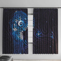 Matariki New Zealand Maori Koru Art Tattoo Window Curtain New Year Galaxy Blue Sky Style