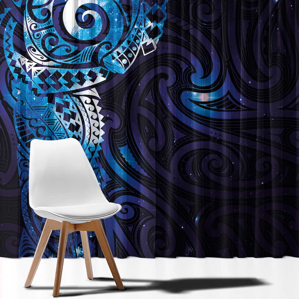Matariki New Zealand Maori Koru Art Tattoo Window Curtain New Year Galaxy Blue Sky Style