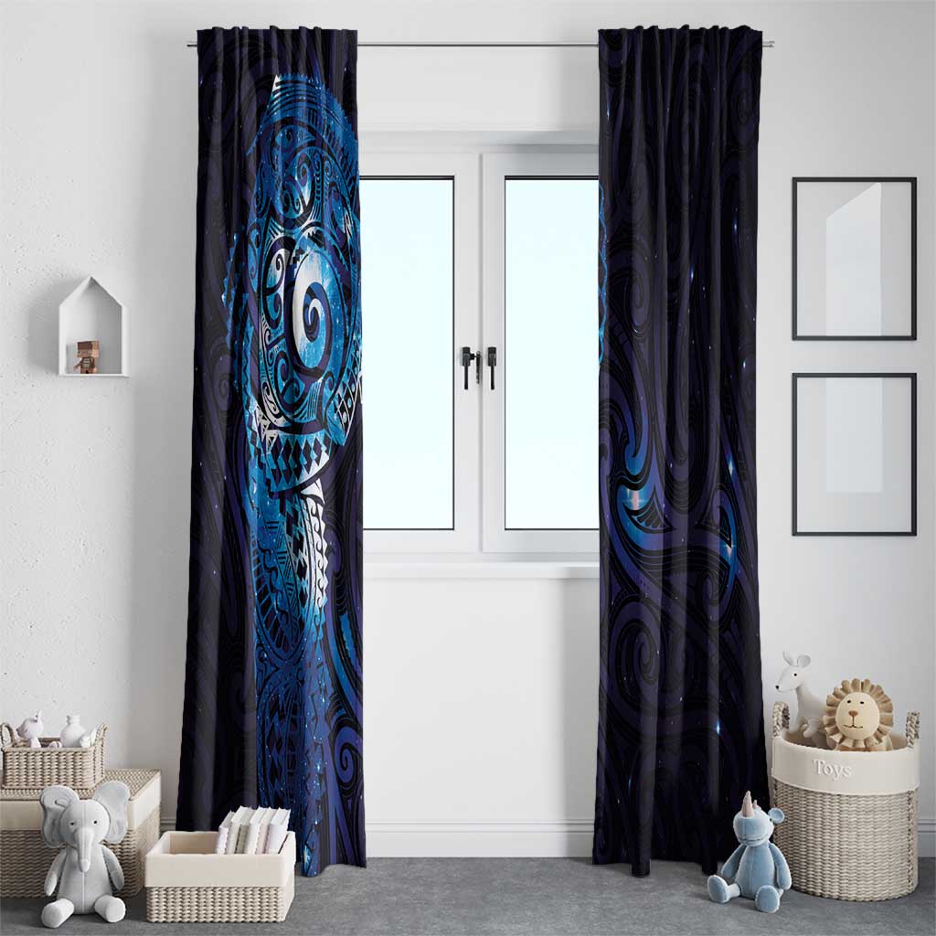 Matariki New Zealand Maori Koru Art Tattoo Window Curtain New Year Galaxy Blue Sky Style