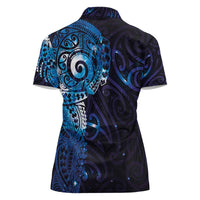 Matariki New Zealand Maori Koru Art Tattoo Women Polo Shirt New Year Galaxy Blue Sky Style