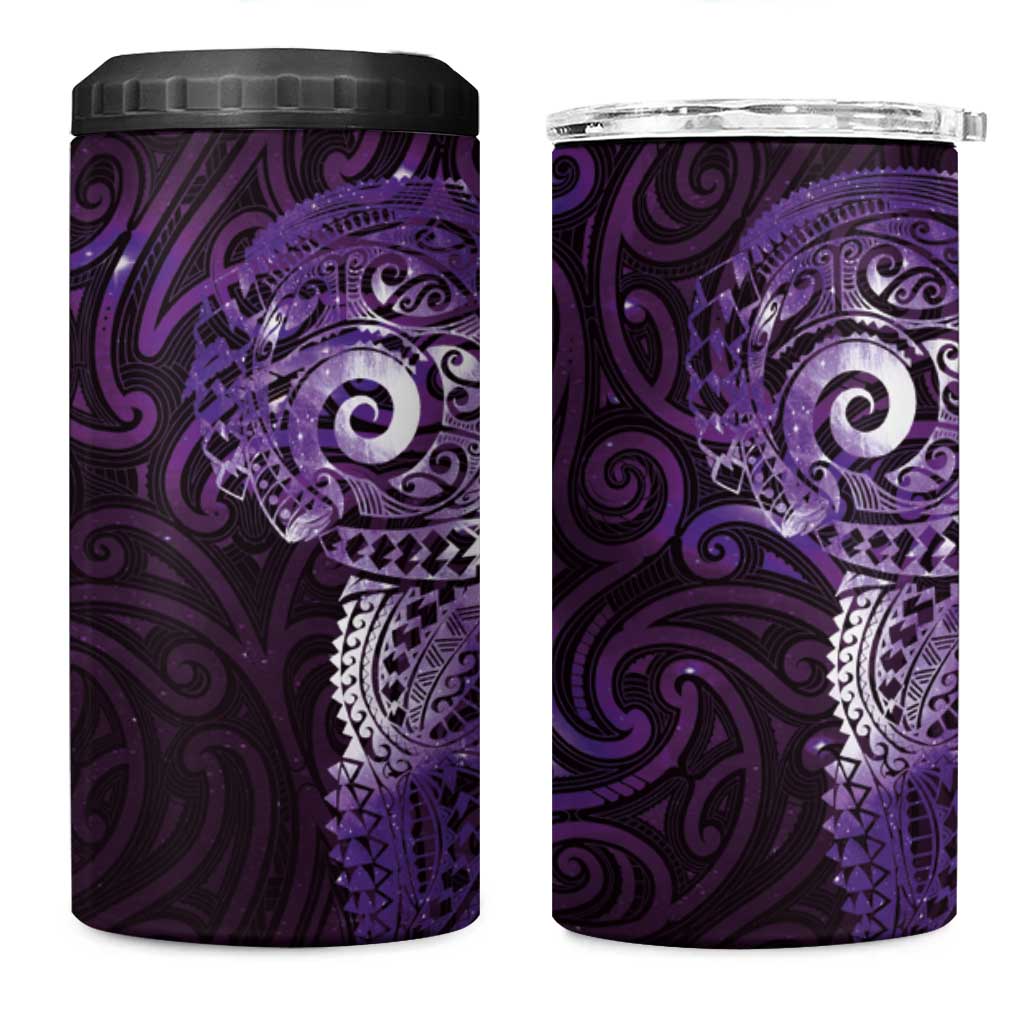 Matariki New Zealand Maori Koru Art Tattoo 4 in 1 Can Cooler Tumbler New Year Galaxy Purple Sky Style