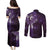Matariki New Zealand Maori Koru Art Tattoo Couples Matching Puletasi and Long Sleeve Button Shirt New Year Galaxy Purple Sky Style