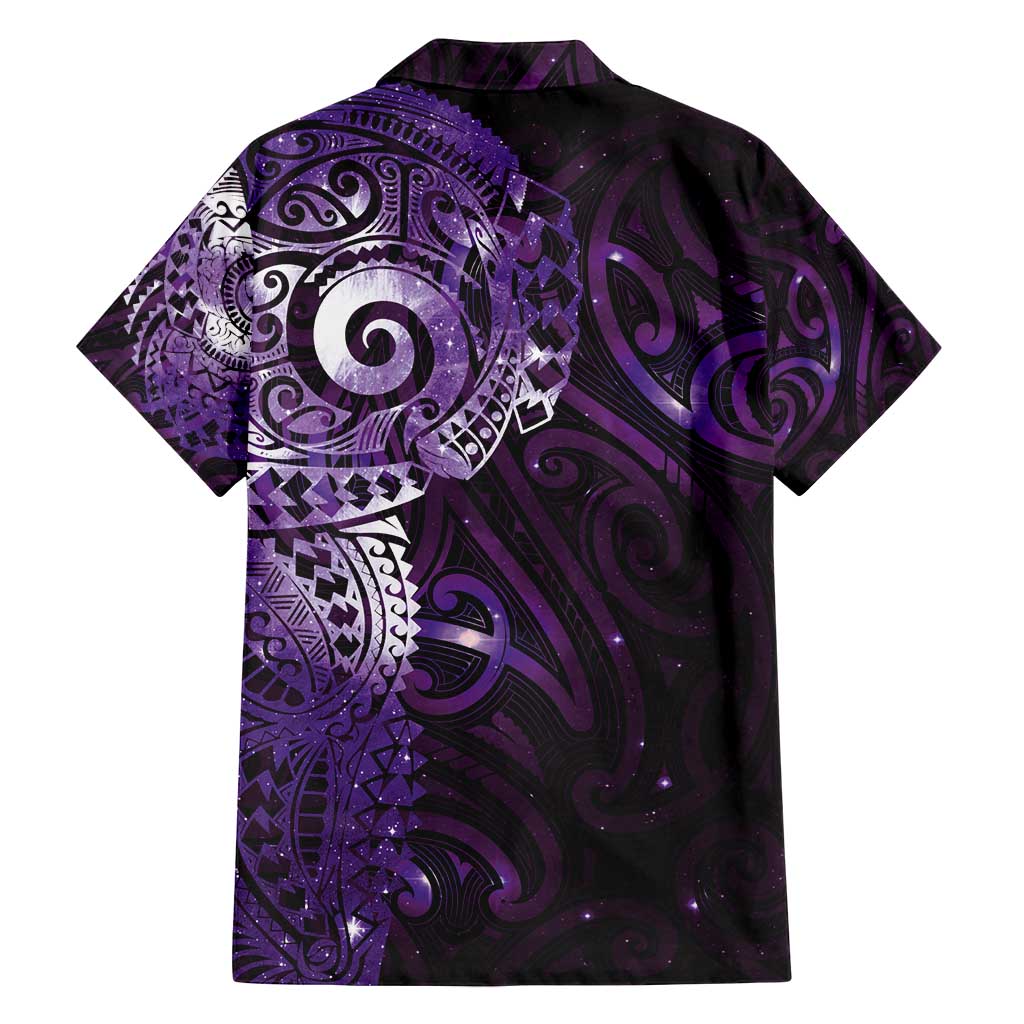 Matariki New Zealand Maori Koru Art Tattoo Family Matching Long Sleeve Bodycon Dress and Hawaiian Shirt New Year Galaxy Purple Sky Style